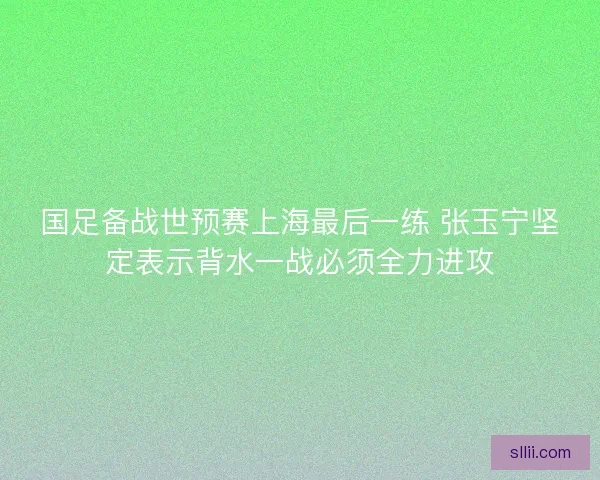 国足备战世预赛上海最后一练 张玉宁坚定表示背水一战必须全力进攻